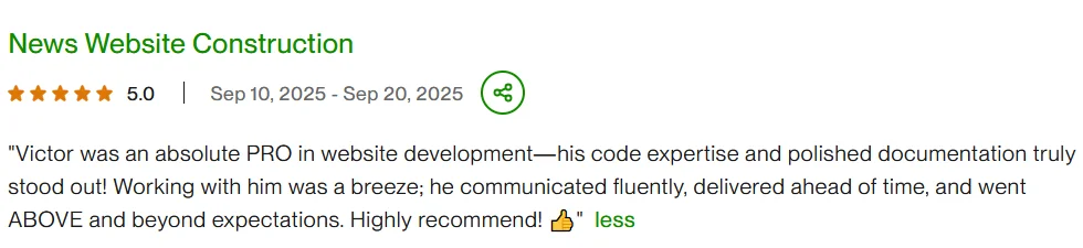 Victor was an absolute PRO in website development